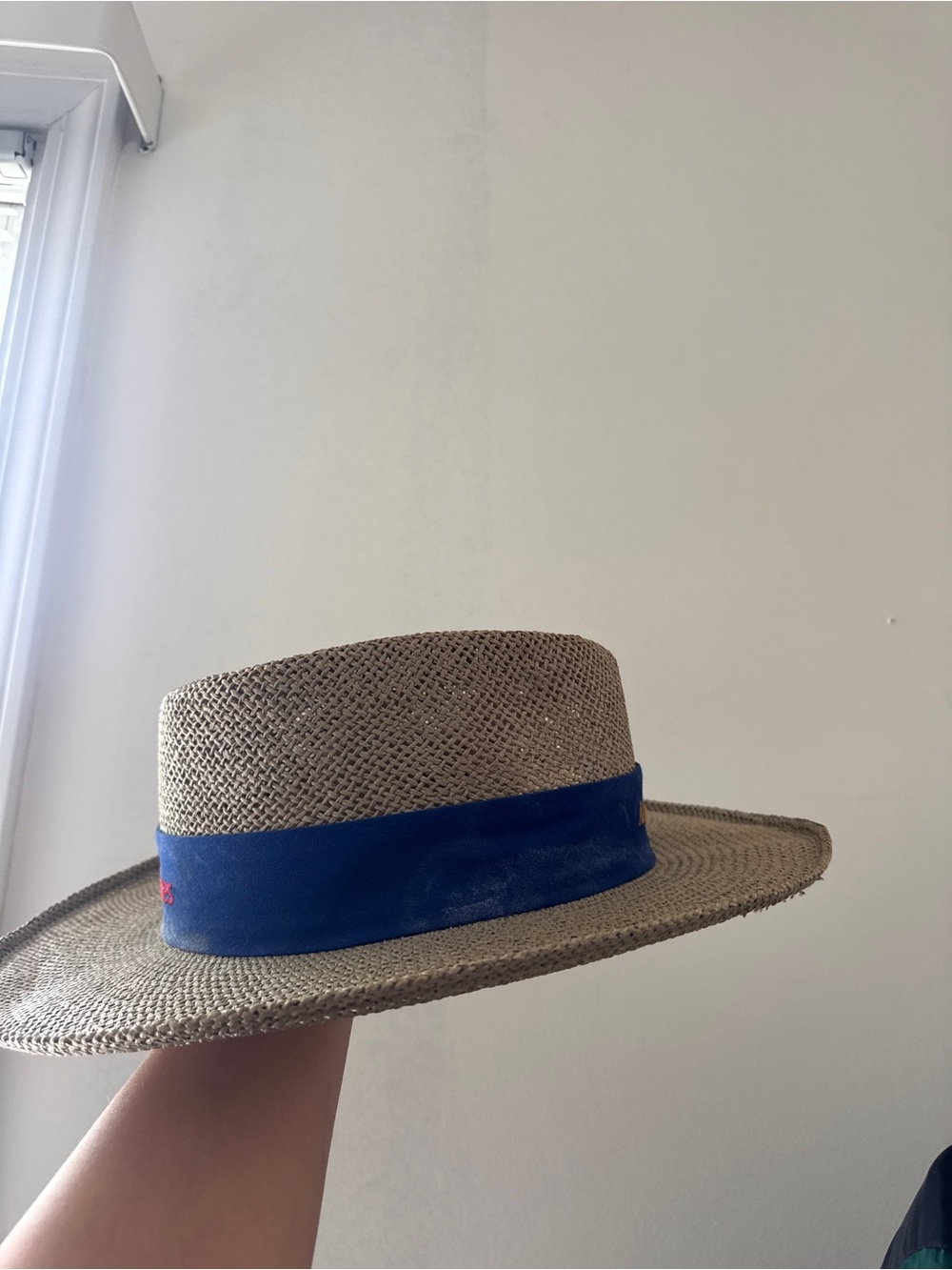 Vintage 1996 Olympic Games Collection Atlanta straw hat by Hanes, blue band - Picture 4 of 5